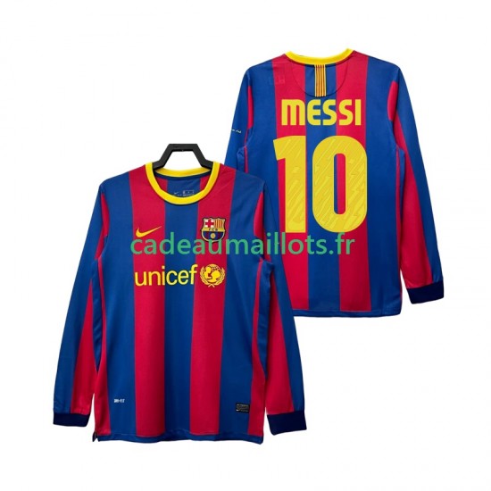FC Barcelone Maillot avec flocage Lionel Messi 10 Rétro Domicile 2010 2011 ,Homme ML