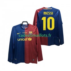 FC Barcelone Maillot avec flocage Lionel Messi 10 Champions League Rétro Domicile 2008 2009 ,Homme ML