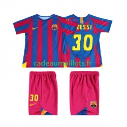 FC Barcelone Maillot avec flocage Lionel Messi 30 Champions League Rétro Domicile 1998 2006 ,Tenue Enfant MC
