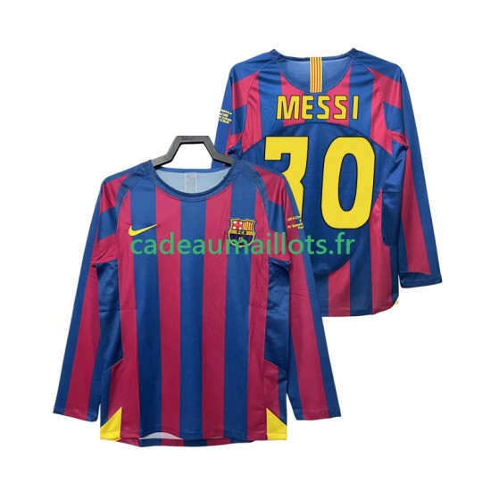 FC Barcelone Maillot avec flocage Lionel Messi 30 Champions League Rétro Domicile 1998 2006 ,Homme ML