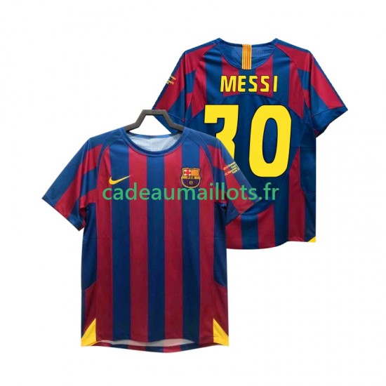 FC Barcelone Maillot avec flocage Lionel Messi 30 Champions League Rétro Domicile 1998 2006 ,Homme MC FC Barcelone Maillot avec flocage Lionel Messi 30 Champions League Rétro Domicile 1998 2006 ,Homme MC