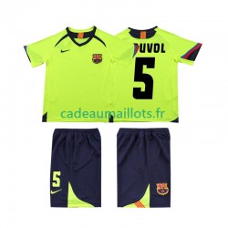 FC Barcelone Maillot avec flocage PUVDL 5 Rétro Extérieur 1998 2006 ,Tenue Enfant MC