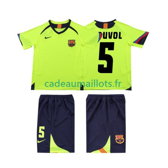 FC Barcelone Maillot avec flocage PUVDL 5 Rétro Extérieur 1998 2006 ,Tenue Enfant MC