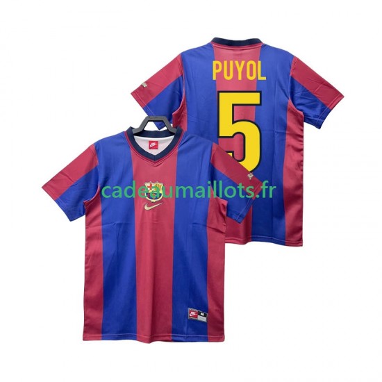 FC Barcelone Maillot avec flocage PUYOL 5 Rétro Domicile 1988 2002 ,Homme MC
