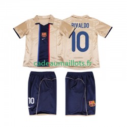 FC Barcelone Maillot avec flocage RIVALDO 10 Rétro Extérieur 2011 2010 ,Tenue Enfant MC
