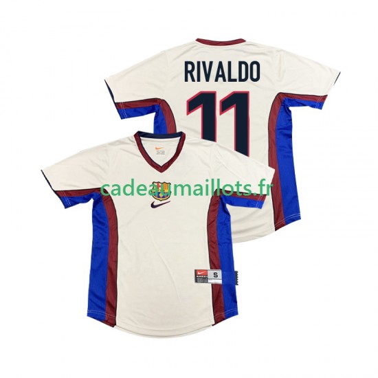 FC Barcelone Maillot avec flocage RIVALDO 11 Rétro Extérieur 1988 2002 ,Homme MC