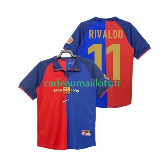 FC Barcelone Maillot avec flocage RIVALDO 11 Rétro Domicile 1990 2022 ,Homme MC