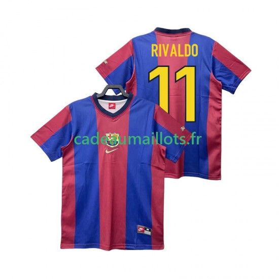 FC Barcelone Maillot avec flocage RIVALDO 11 Rétro Domicile 1988 2002 ,Homme MC