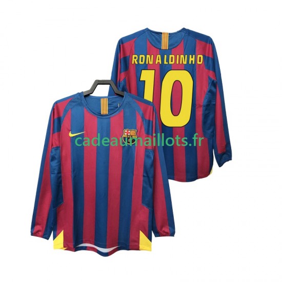FC Barcelone Maillot avec flocage RONALDINHO 10 Rétro Domicile 1998 2006 ,Homme ML