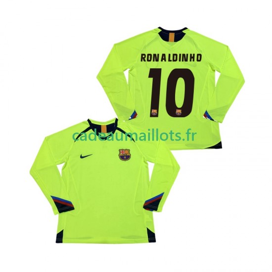 FC Barcelone Maillot avec flocage RONALDINHO 10 Rétro Extérieur 1998 2006 ,Homme ML