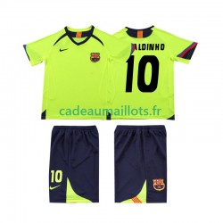 FC Barcelone Maillot avec flocage RONALDINHO 10 Rétro Extérieur 1998 2006 ,Tenue Enfant MC