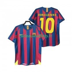 FC Barcelone Maillot avec flocage RONALDINHO 10 Rétro Domicile 1998 2006 ,Homme MC