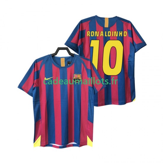 FC Barcelone Maillot avec flocage RONALDINHO 10 Rétro Domicile 1998 2006 ,Homme MC