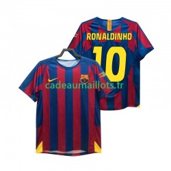 FC Barcelone Maillot avec flocage RONALDINHO 10 Champions League Rétro Domicile 1998 2006 ,Homme MC