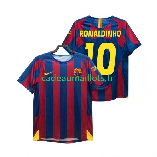 FC Barcelone Maillot avec flocage RONALDINHO 10 Champions League Rétro Domicile 1998 2006 ,Homme MC