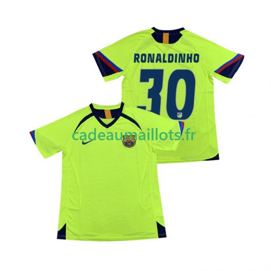 FC Barcelone Maillot avec flocage RONALDINHO 30 Rétro Extérieur 1998 2006 ,Homme MC