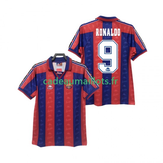 FC Barcelone Maillot avec flocage RONALDO 9 Rétro Domicile 1996 2004 ,Homme MC