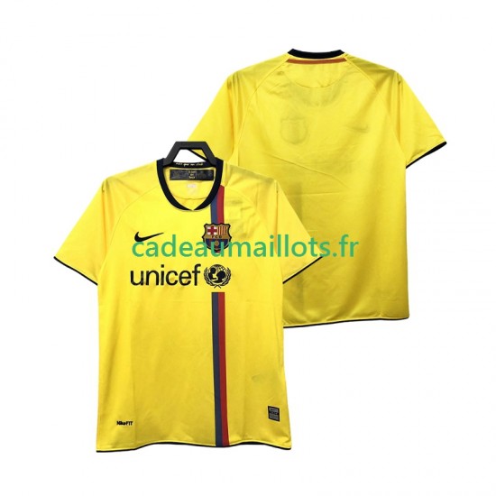 FC Barcelone Maillot avec flocage Rétro Extérieur 2008 2009 ,Homme MC