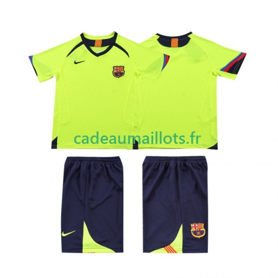 FC Barcelone Maillot avec flocage Rétro Extérieur 1998 2006 ,Tenue Enfant MC