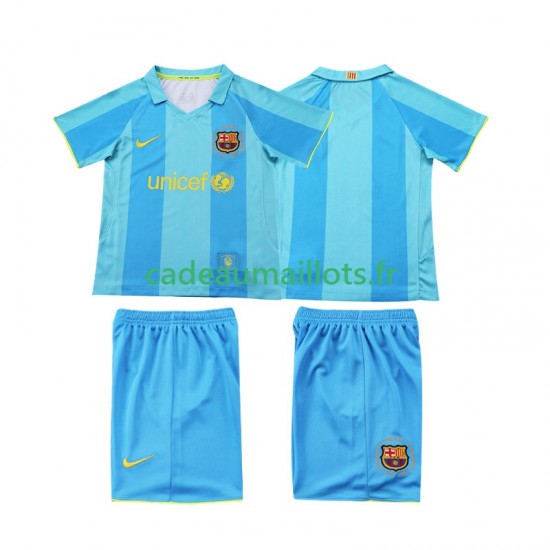 FC Barcelone Maillot avec flocage Rétro Extérieur 2007 2008 ,Tenue Enfant MC