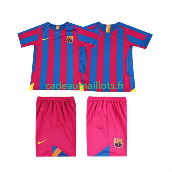 FC Barcelone Maillot avec flocage Rétro Domicile 1998 2006 ,Tenue Enfant MC