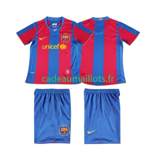 FC Barcelone Maillot avec flocage Rétro Domicile 2007 2008 ,Tenue Enfant MC
