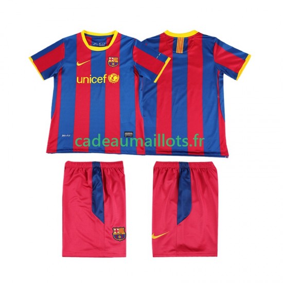 FC Barcelone Maillot avec flocage Rétro Domicile 2010 2011 ,Tenue Enfant MC