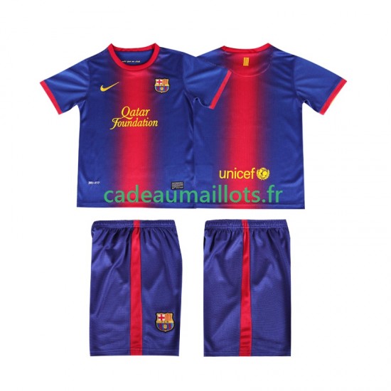 FC Barcelone Maillot avec flocage Rétro Domicile 2012 2013 ,Tenue Enfant MC