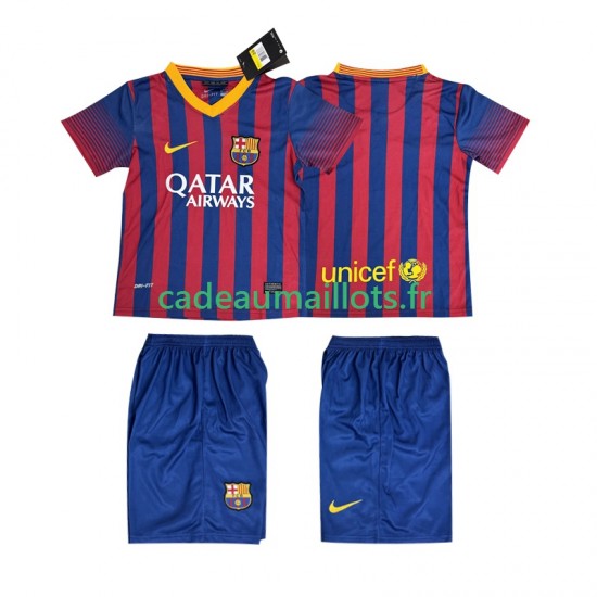 FC Barcelone Maillot avec flocage Rétro Domicile 2013 2014 ,Tenue Enfant MC