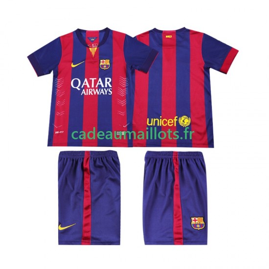 FC Barcelone Maillot avec flocage Rétro Domicile 2014 2015 ,Tenue Enfant MC