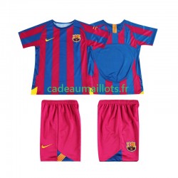 FC Barcelone Maillot avec flocage Champions League Rétro Domicile 1998 2006 ,Tenue Enfant MC