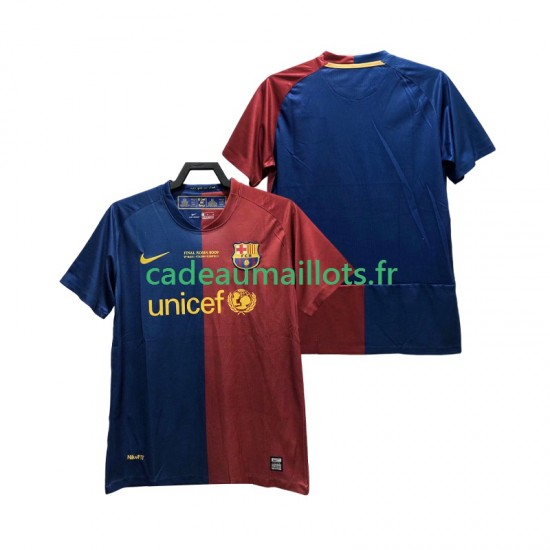 FC Barcelone Maillot avec flocage Champions League Rétro Domicile 2008 2009 ,Homme MC