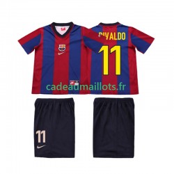 FC Barcelone Maillot avec flocage Ronaldo 11 Rétro Domicile 1988 2002 ,Tenue Enfant MC