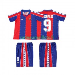 FC Barcelone Maillot avec flocage Ronaldo 9 Rétro Domicile 1992 1995 ,Tenue Enfant MC