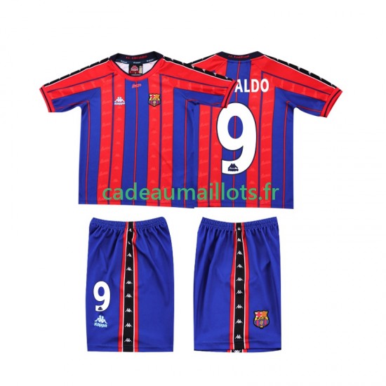 FC Barcelone Maillot avec flocage Ronaldo 9 Rétro Domicile 2004 1988 ,Tenue Enfant MC