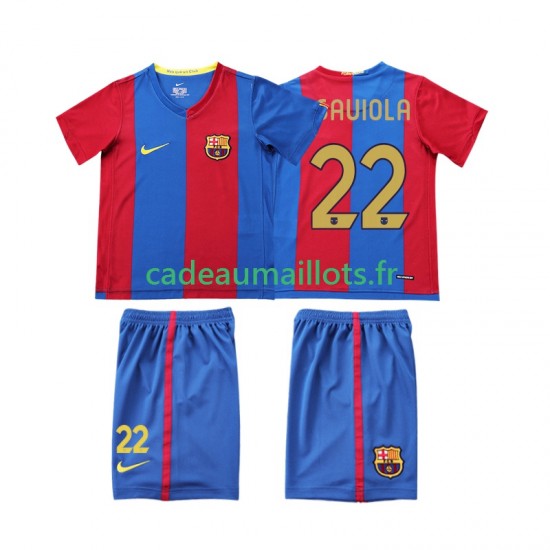 FC Barcelone Maillot avec flocage SAUIOLA 22 Rétro Domicile 2006 2007 ,Tenue Enfant MC