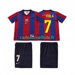 FC Barcelone Maillot avec flocage SAVIOLA 7 Rétro Domicile 1988 2002 ,Tenue Enfant MC