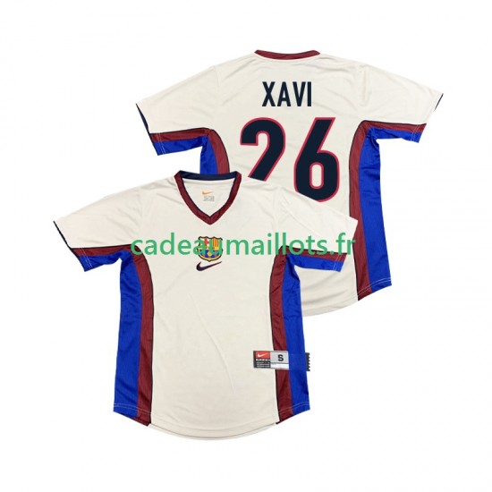 FC Barcelone Maillot avec flocage XAVI 26 Rétro Extérieur 1988 2002 ,Homme MC
