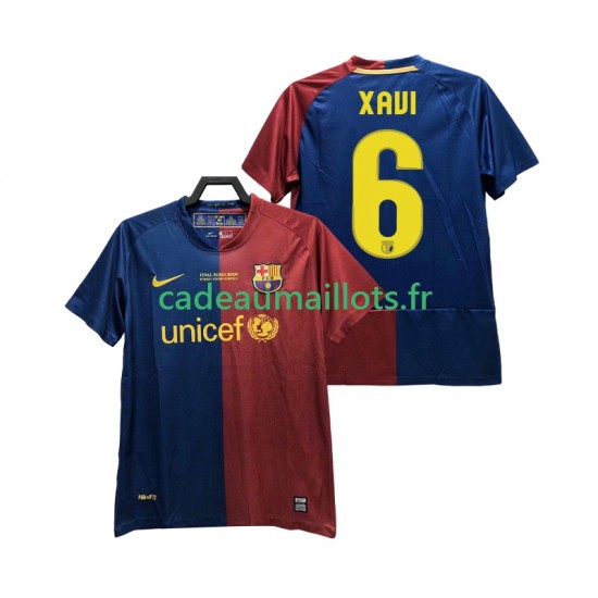 FC Barcelone Maillot avec flocage XAVI 6 Champions League Rétro Domicile 2008 2009 ,Homme MC