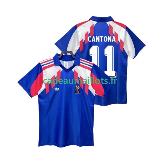 France Maillot avec flocage CANTONA 11 Rétro Domicile 1990 ,Homme MC
