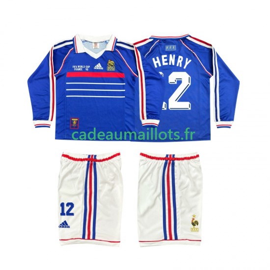 France Maillot avec flocage Henry 12 Rétro Domicile 1988 ,Tenue Enfant ML France Maillot avec flocage Henry 12 Rétro Domicile 1988 ,Tenue Enfant ML
