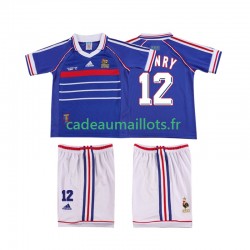 France Maillot avec flocage Henry 12 Rétro Domicile 1988 ,Tenue Enfant MC