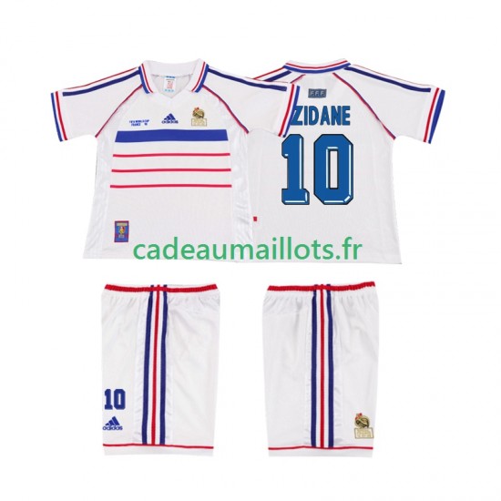France Maillot avec flocage ZIDANE 10 Rétro Extérieur 1988 ,Tenue Enfant MC