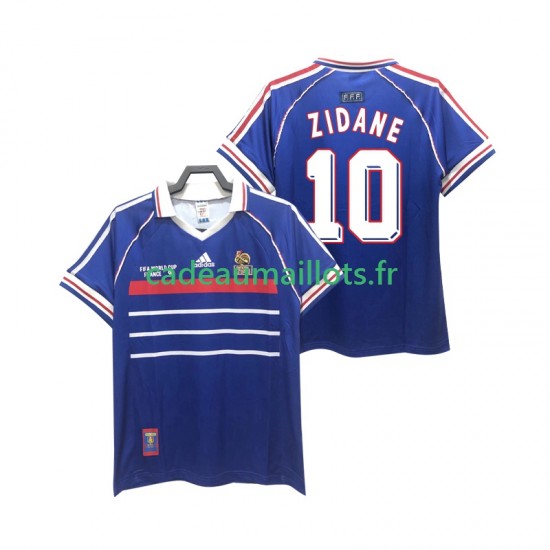 France Maillot avec flocage ZIDANE 10 Rétro Domicile 1988 ,Homme MC