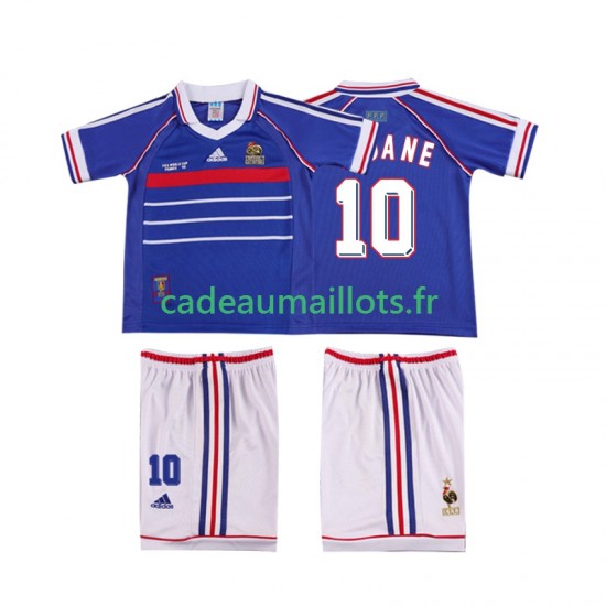 France Maillot avec flocage ZINANE 10 Rétro Domicile 1988 ,Tenue Enfant MC