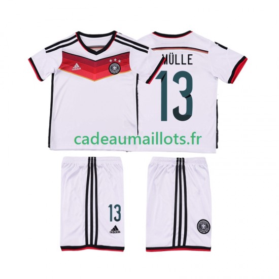 Allemagne Maillot avec flocage MULLER 13 Rétro Domicile 2014 ,Tenue Enfant MC