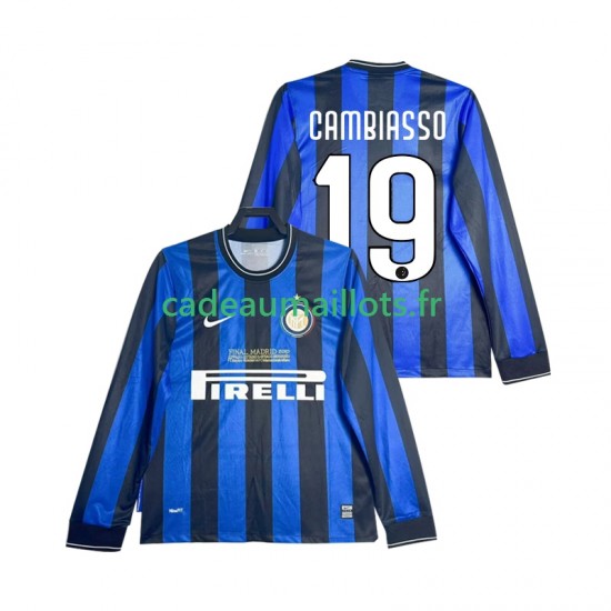 Inter Milan Maillot avec flocage CAMBIASSO 19 Rétro Domicile 2009 2010 ,Homme ML