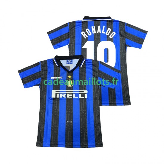 Inter Milan Maillot avec flocage Ronaldo 10 Rétro Domicile 2004 1988 ,Homme MC