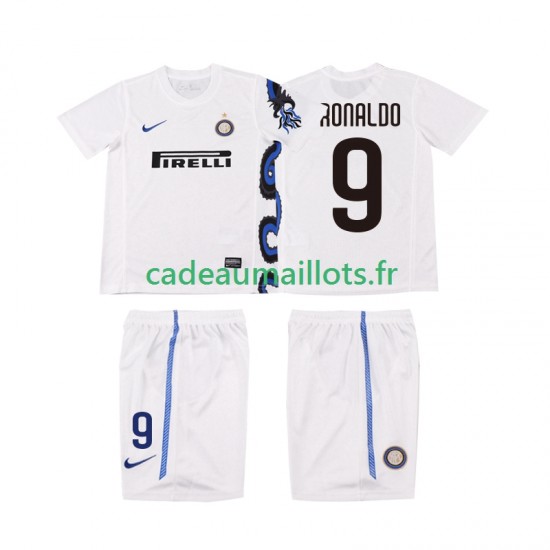 Inter Milan Maillot avec flocage Ronaldo 9 Rétro Extérieur 2010 2011 ,Tenue Enfant MC