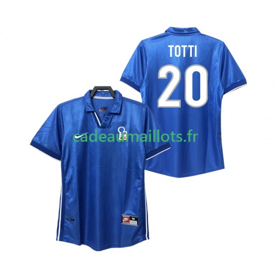 Italie Maillot avec flocage Totti 20 Rétro Domicile 1988 ,Homme MC